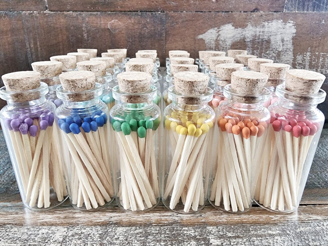 Colorful Matchsticks in Apothecary Jar 20 Colors to Choose From Party