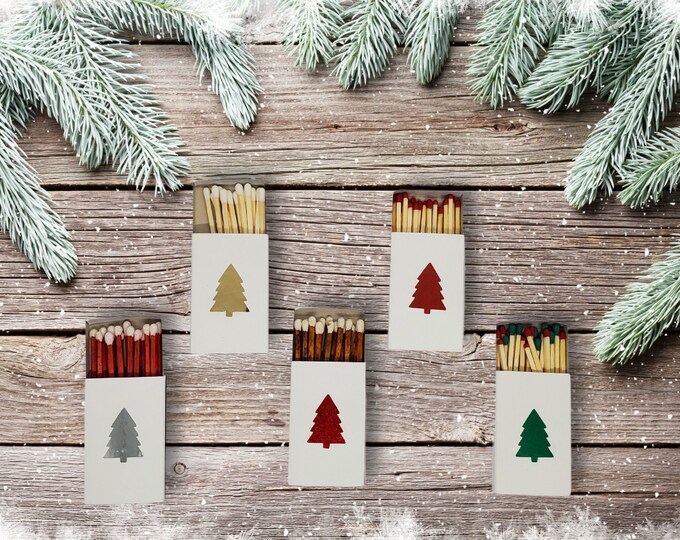 Holiday Matchboxes Holiday Party Favors Candle Matches Etsy