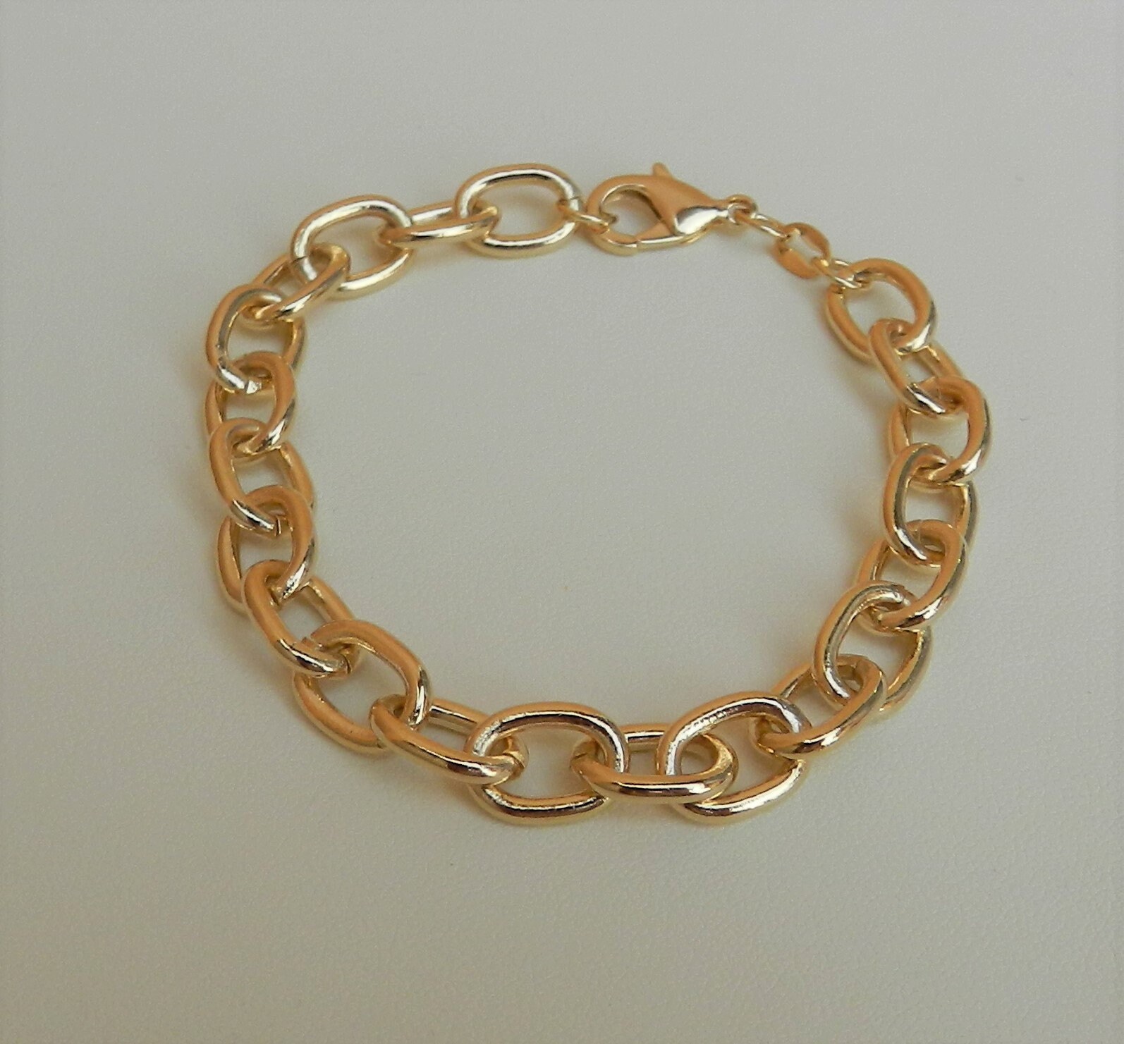 Chunky Gold Bracelet 18K Gold Filled Bracelet Cable Link | Etsy