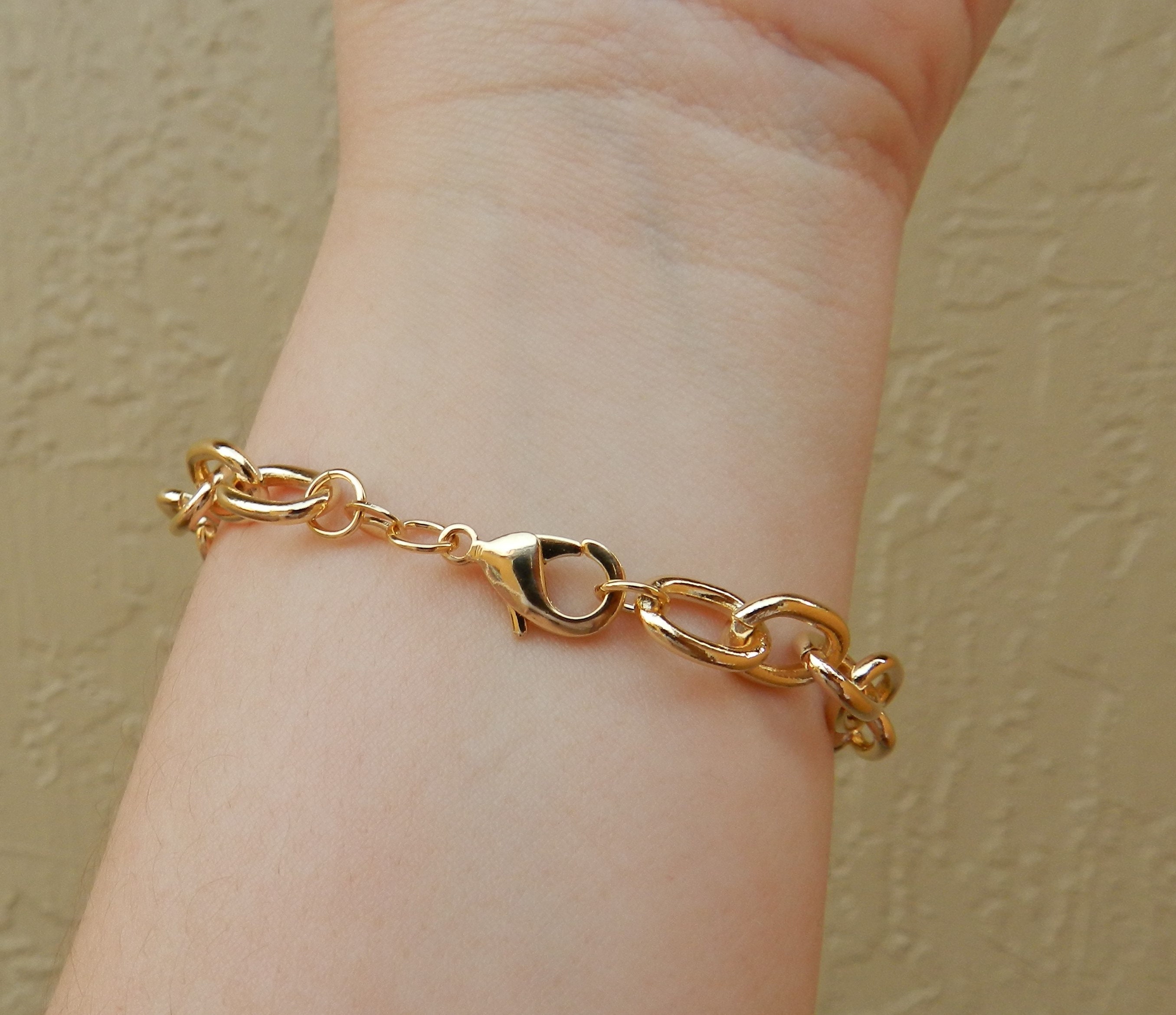 Chunky Gold Bracelet 18K Gold Filled Bracelet Cable Link | Etsy