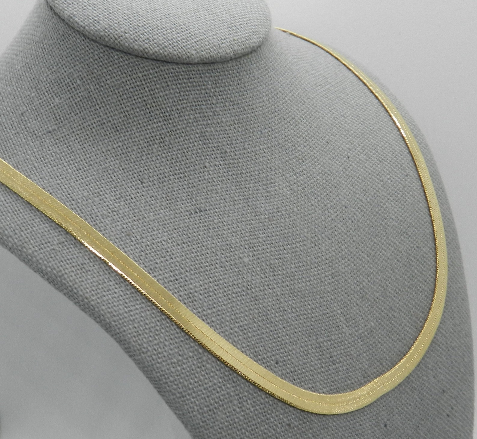 Herringbone Chain 18kt Gold Filled Necklace 4mm Delicate Etsy