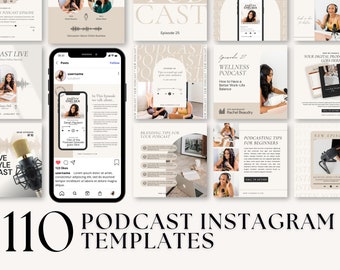 Podcast Instagram Template, Post Template For Podcast,  Instagram Templates Canva Editable