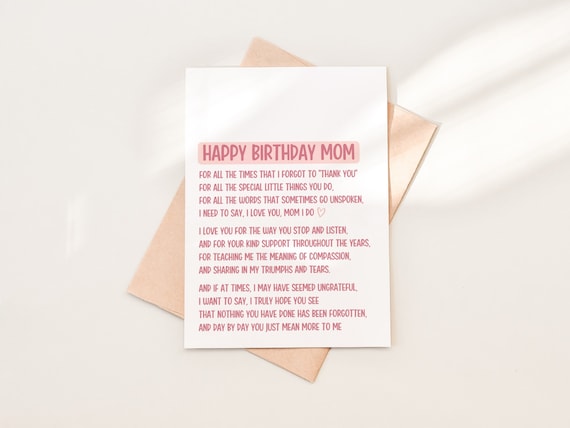 Take Mom for Granted Birthday Card