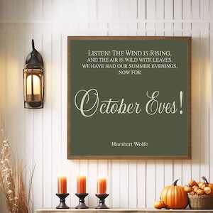 October Eves Fall Sign, Hand-Painted Wood Decor for Cozy Autumn Evenings, Farmhouse Glam, Rustic Fall Decor
