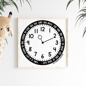 May include: A black and white clock with the text "TIME IS A GIFT, GIVEN TO YOU. GIVEN TO YOU THE TIME YOU NEED. THE TIME YOU NEED TO HAVE THE TIME OF YOUR LIFE."  "THE PROFANTOM TELEGRAPH"