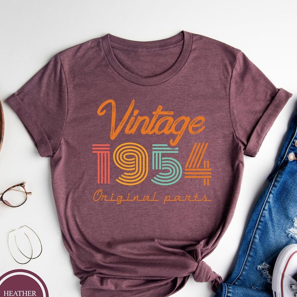 Vintage 1954 Shirt, 70th Birthday Tshirt, Vintage 1954 Birthday Shirt, 70th Birthday Gift for Men, 70th Birthday Gift for Women