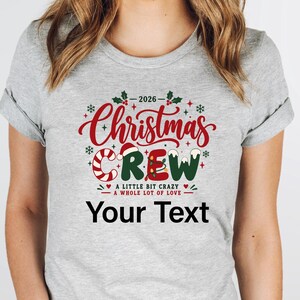 Custom Christmas Crew Tee, Holiday Matching Shirt, Family Crew Outfit