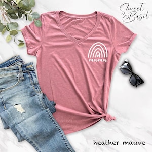 Mama Shirt, Pocket Rainbow Mom Shirt, Mother&#39;s Day Gift, Gift For Mom, Mommy Shirt, Baby Shower Gift, New Mom Shirt, Pregnancy Announcement