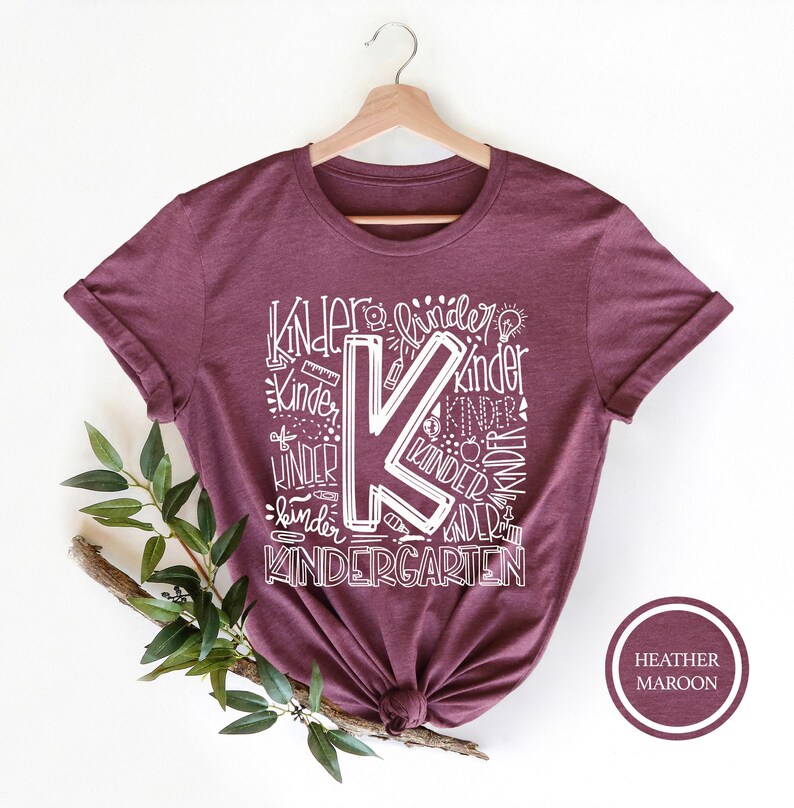 Kindergarten Typography T-Shirt, Teacher Appreciation Gift Bild 3