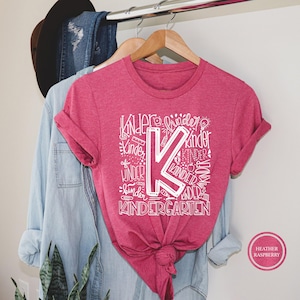 Kindergarten Typography T-Shirt, Teacher Appreciation Gift Bild 1