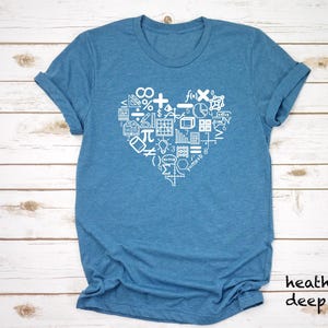 Math Heart Shirt, Cute Math T-Shirt, Math Teacher Gift, Math Lover Gift, Math Lover Tee, Cute Teacher Shirt, Math Teacher Gift, Mathematic