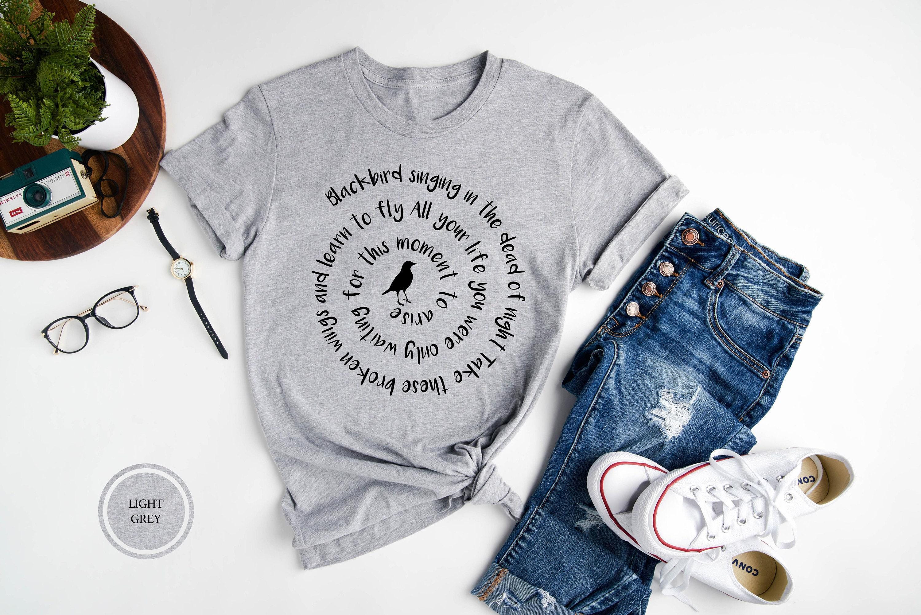 Blackbird Singing in the Dead of Night Shirt, Blackbird Shirt ...