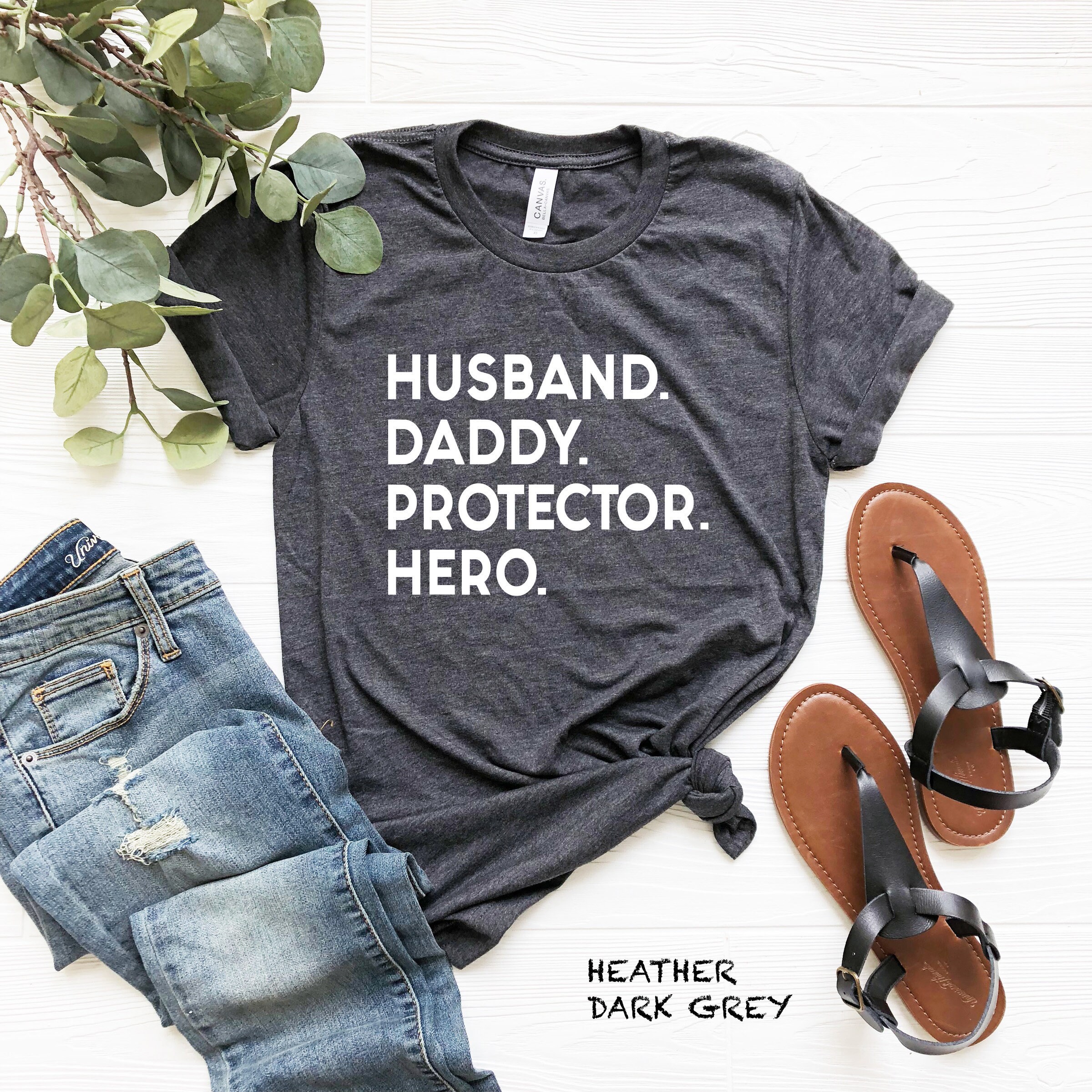 Husband Daddy Protector Hero Shirt Funny Dad Shirt Fathers | Etsy