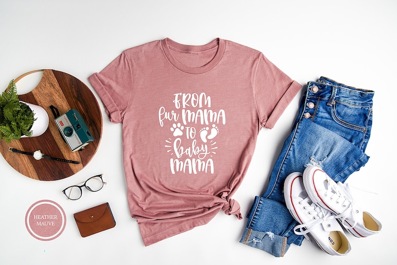 From Fur Mama To Baby Mama Shirt, Pregnancy Shirt, Baby Announcement, New Mom Gifts, Expecting Mom, Pregnancy Reveal, Mother's Day Gift image 1