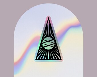 Greta Van Fleet Triangle Holographic Rainbow Sticker, Josh Kiszka Triangle Jumpsuit Symbol, GVF decal, josh kiszka sticker