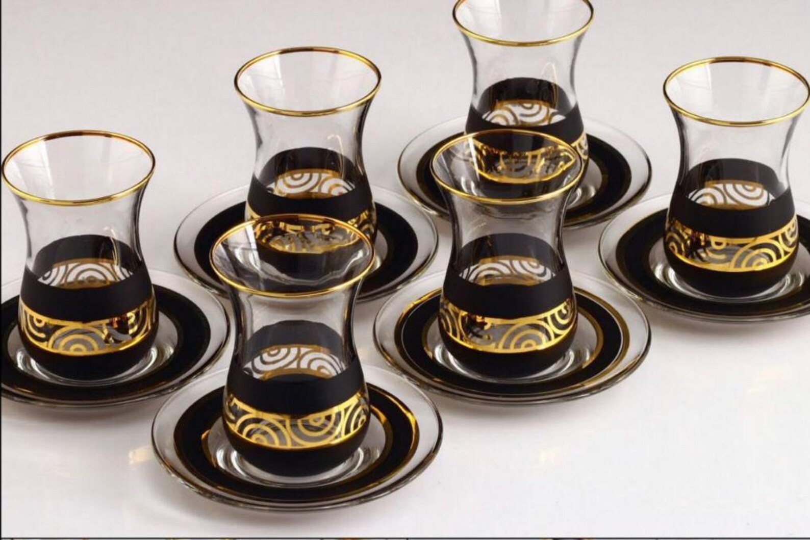 Luxury Turkish Tea Cup Set of 6 Tea Cup and Saucer Set 24K Etsy