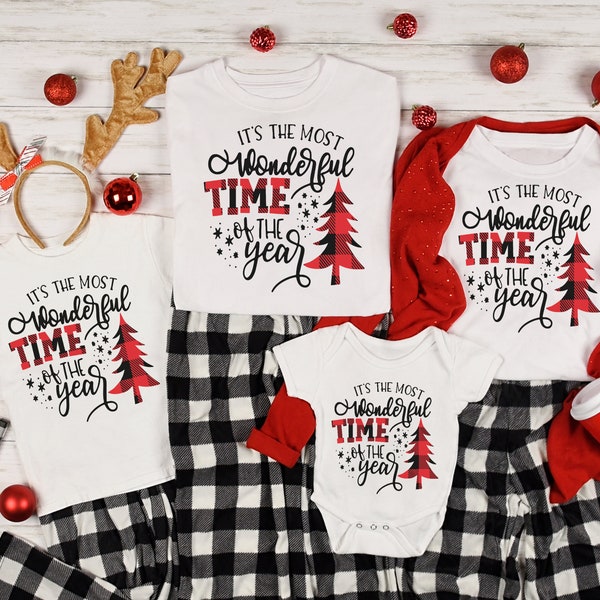 It is the Most Wonderful Time Of The Year, Christmas Shirt, Buffalo Plaid Shirt, Merry Christmas, Matching Family Shirts, Matching Tees