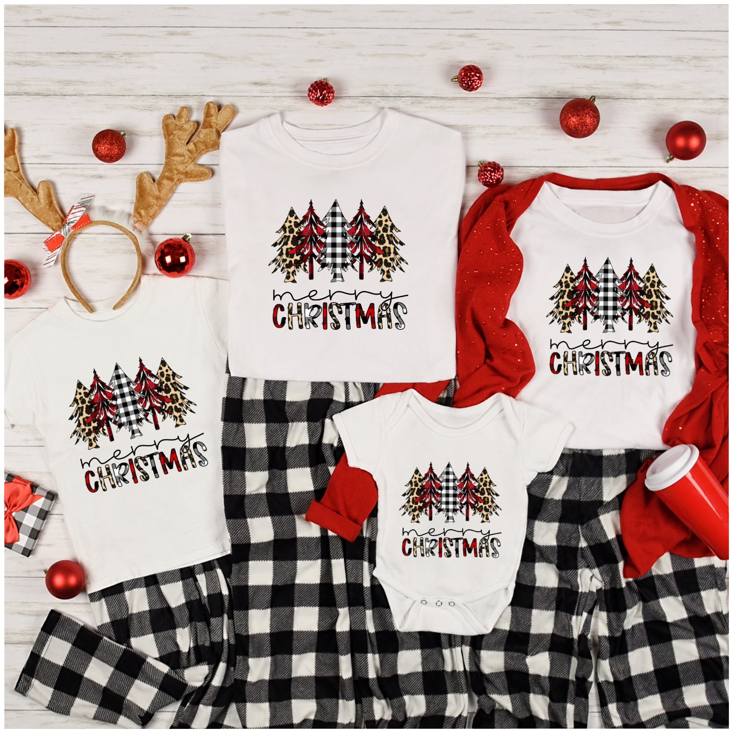 Merry Christmas Pajamas Buffalo Plaid 