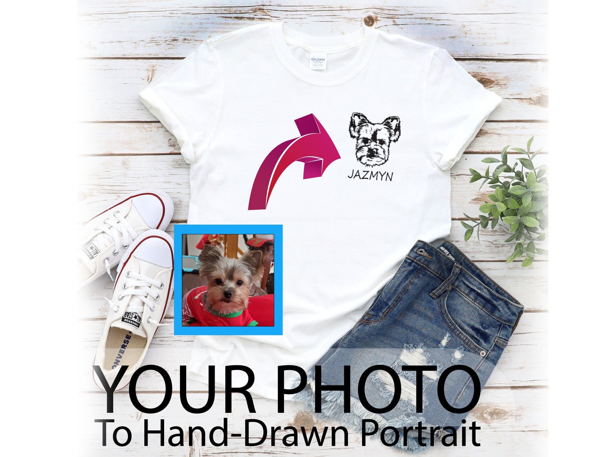 Custom Pet Portrait TShirtPersonalized Pet ShirtMade From Etsy