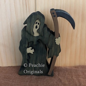 Grim Reaper , Art puzzle , Hand made , 3-D , Halloween puzzle , Grim Reaper puzzle , Grim reeper puzzle , wood puzzle