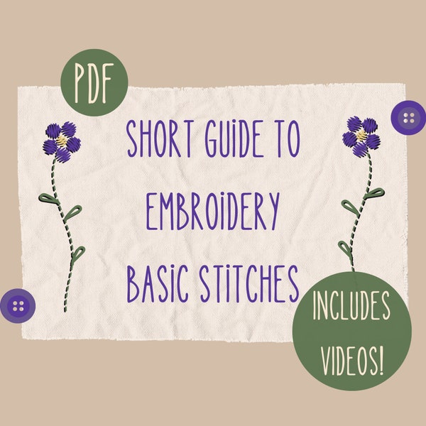 Beginners Guide to Embroidery Stitches | Learn to Embroider | Embroidery Tutorial | Beginner Craft Tutorial | INSTANT DOWNLOAD