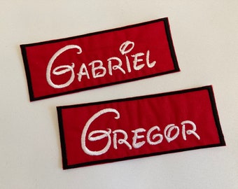 Name Tag,Embroidered Patch,Alphabeth Patch,Crown Patch,Patch,Iron Patch,Iron On Or Sew On Patch,Cotton Patch,Disney Front, Red Number