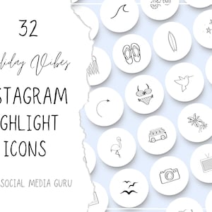 Holiday Highlight Icons, Instagram, Story Covers, Hand Drawn, Highlights pack, Travel Blogger, Transparent Background, PNG, Social Media,
