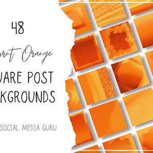 Può includere: 48 sfondi quadrati arancioni bruciati. Una collezione di 48 sfondi quadrati in diverse tonalità di arancione, perfetti per i post sui social media.