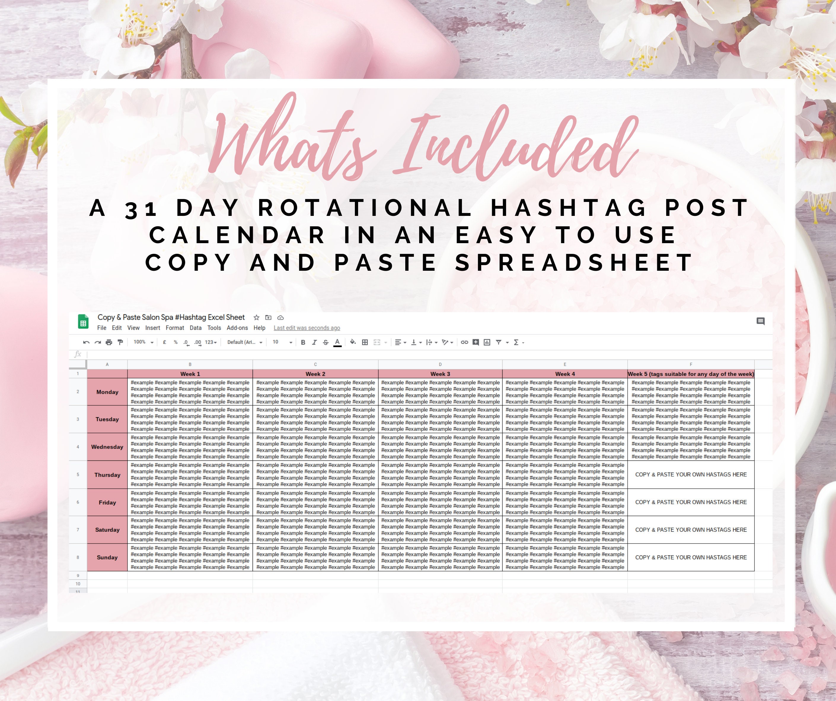 Salon Esthetician Instagram Marketing Hashtags Spa Beauty Etsy