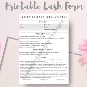 Eyelash Extensions, Lashes, Consultation Forms, Lash Tech, Technician, Beauty, Salon, Marketing & Branding, Business, Lash Logo, Record Card
