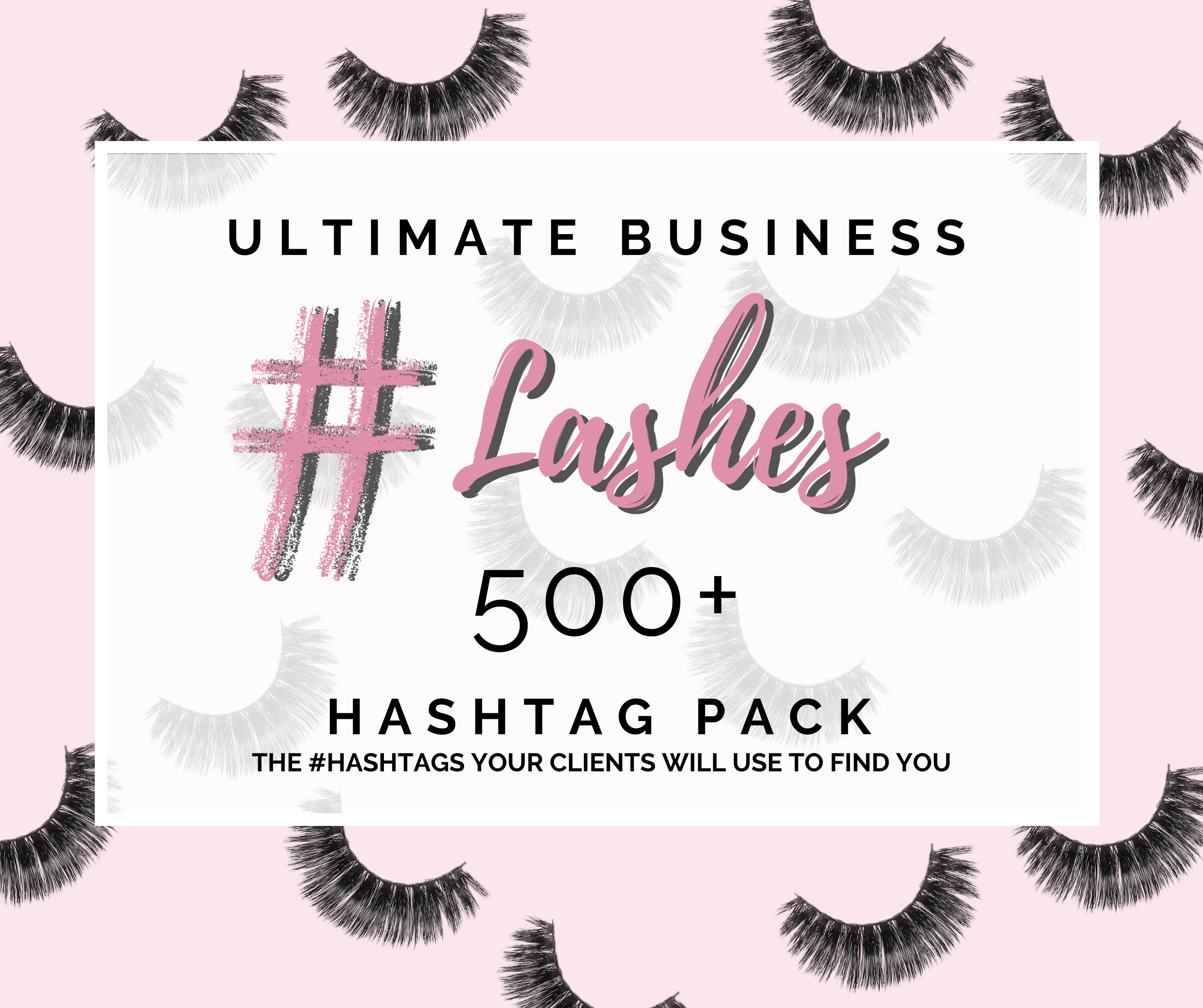 Lashes Instagram Marketing Hashtags Branding Copy & Paste Etsy UK