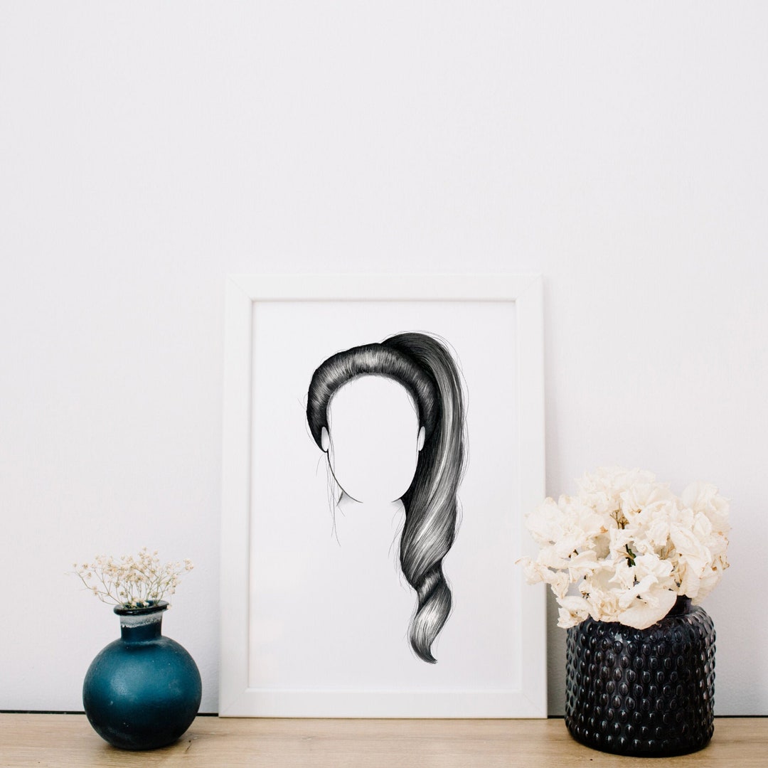 Printable Wall Art, Salon Poster, Hairdressing, Salon, Hair Drawing
