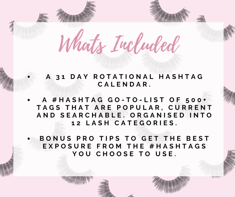 Lashes, Instagram, Marketing Hashtags, Branding, Copy & Paste, Social