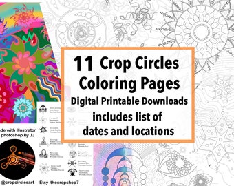 11 Crop Circles Coloring Pages Digital Downloads