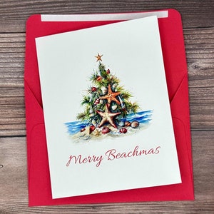 Cartão de Natal, Feliz Natal na Praia, Cartão de Natal Praiano, Cartão de Feliz Natal, Cartão de Natal em Branco, Cartão de Natal em Branco, Cartão Ho Ho Ho