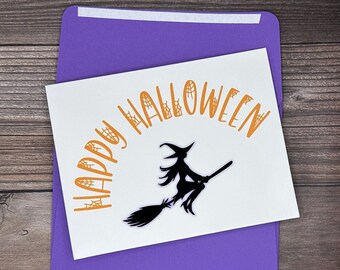 Halloween-kaart, heks Halloween-kaart, Boo-kaart, Happy Halloween-kaart, enge heks-kaart, enge kaarten, blanco heks-kaarten, blanco boo-kaart