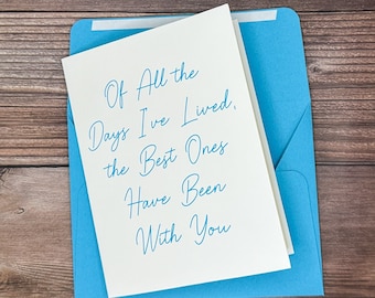 Tarjeta de aniversario para él o ella, tarjeta I Love You, tarjeta de amor de cumpleaños, tarjeta de aniversario romántica para novia o novio, tarjeta de amor en blanco