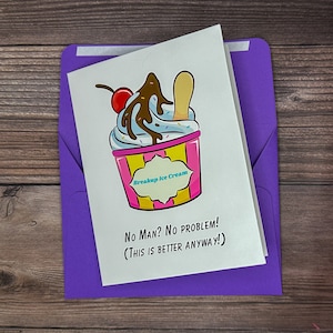 Grappige scheidingskaart, grappige scheidingskaart, Thinking of You Breakup-kaart, blanco break-upkaart, beste vriend-breakupkaart, break-upkaart voor vriend