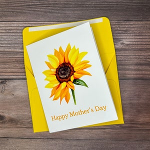 Carte de fête des mères, carte de tournesol pour les mamans, carte de joyeuse fête des mères, carte de fête des mères vierge, carte de fête des mamans