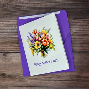 Tarjeta del Día de la Madre, Tarjeta para Mamá, Feliz Día de la Madre, Tarjeta para Hermana o Abuela, Tarjeta Pensando en Ti, Tarjeta de Flores para Mamá, Tarjeta Floral