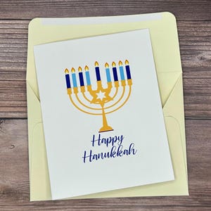 Carte de Hanoucca, carte de menorah, carte de joyeux Hanoucca, carte de fête juive, carte juive vierge, carte menorah vierge, carte de fête juive