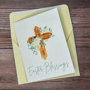 Tarjeta de Pascua, Tarjeta de bendiciones de Pascua, Tarjeta religiosa de Pascua, Tarjeta de cruz de Pascua, Tarjeta de feliz Pascua, Tarjeta religiosa de Pascua en blanco, Tarjeta en blanco