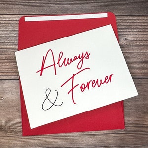 Immer und für immer, Romantische Karte, Ich Liebe Dich Karten, Liebeskarten für Ihn, Liebeskarten für Sie, Jubiläumskarten, Hochzeitsjubiläumskarte