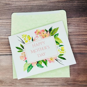 Mother's Day Card, Mom's Day Card, Happy Mother's Day Card, Floral Mother's Day Card, Card for Mom, Mother's Day Gift, Blank Mom's Day Card
