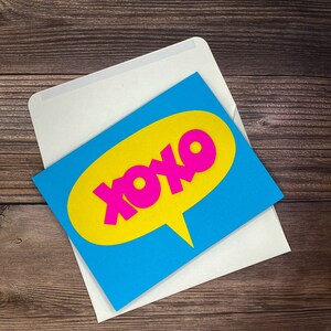 Carte d’amour rétro XOXO, carte I Love You, carte d’amour des années 80 ou 90, carte d’anniversaire, carte d’amour d’anniversaire, carte juste parce que l’amour, carte d’amour vierge
