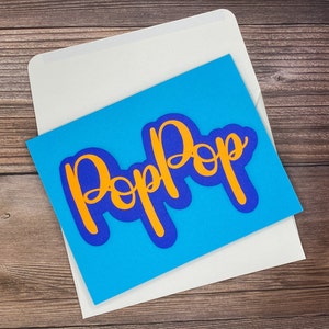 Tarjeta Pop Pop, Tarjeta de cumpleaños para abuelo o papá, Tarjeta del Día del Padre para papá o abuelo, Tarjeta del Día del Padre en blanco, Tarjeta de cumpleaños en blanco