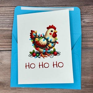 Cartão de Natal, Cartão de Natal de Galinha, Cartão Ho Ho Ho, Cartão de Natal Country, Cartão de Natal, Cartão de Natal em Branco, Cartão de Natal em Branco, Cartão em Branco