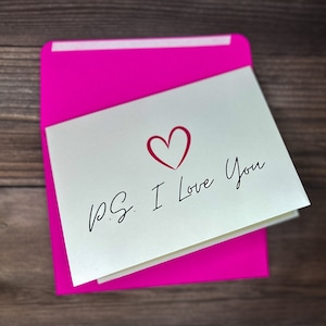 P.S. I Love You Card, Anniversary Card for Husband or Wife, Thinking of You Card, I Love You Card, Romantic Cards, Blank Love Card