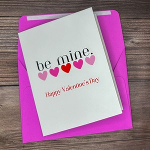 Be Mine Card, Valentine&#39;s Day Card, I Love You Card, Love Card for Girlfriend or Boyfriend, Blank Valentine&#39;s Day, Happy Valentine&#39;s Day