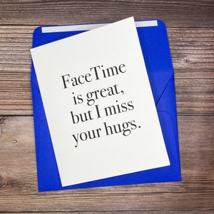 Carte Tu me manques, Tes câlins me manquent, Carte d'amour interurbain, Carte Une pensée pour toi, Carte Covid, Carte Tu me manques vierge, Carte vierge imprimée